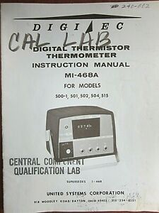 United Systems Digital Thermistor Thermometer MI-468A Instruction Manual
