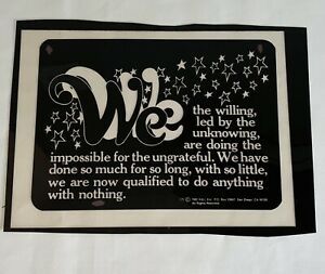 “We The Willing...” Original Negative for Newspaper Printing Graphics 1982