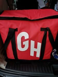 Official GrubHub Red Thermal Insulated Food Pizza Delivery Bag Tote