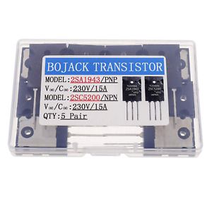 BOJACK 5 Pairs 2SA1943 2SC5200 Amplifier Transistor PNP NPN High Power Black Aud