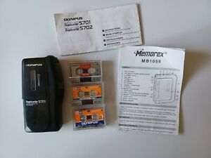 Olympus Pearlcorder S701 Handheld Microcassette Recorder. 3 Cassettes