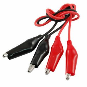 2pcs Insulating Test Lead Cable Set Double Ended Alligator Clips 1.3ft