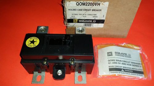 Square d molded case circuit breaker qom2200vh, 2 pole, 200amps   (nos) for sale