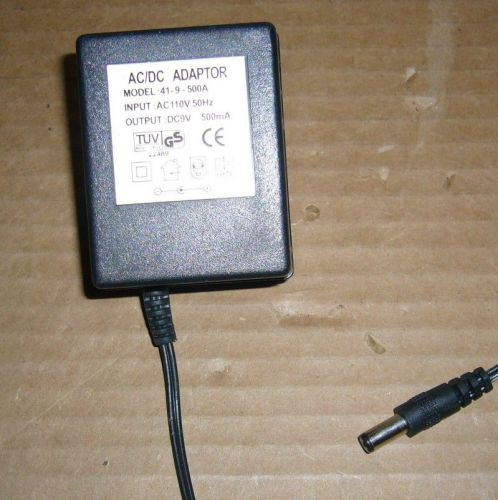 Power supply model 41-9-500a input 110 vac output 9vdc 500ma for sale