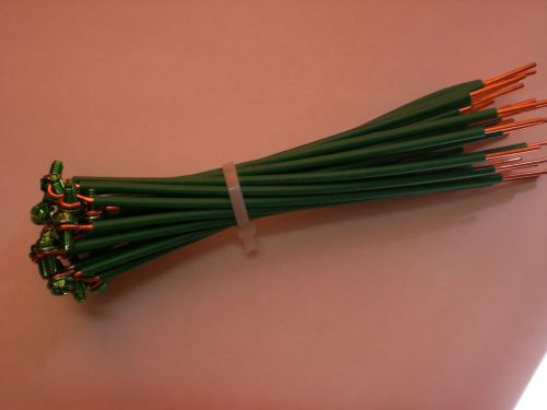 Lot of 25 new ground pigtails 7-1/2&#034; awg14 solid green with screw 600v for sale