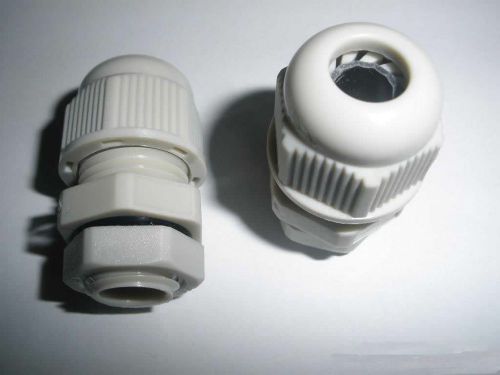 Qty.10 3~6 mm white Nylon Electric Cable Waterproof M12*1.5 mm Cable Gland off