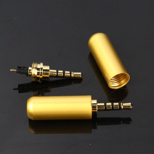 2pcs 4 pole 2.5mm male repair headphone jack plug metal audio soldering gold for sale