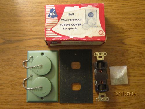 Vintage New Bell Electric Weatherproof Screw On Cover Receptacle