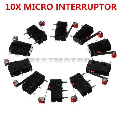 10pc ac 5a 125v-250v roller lever pcb terminals micro limit normal switch kw12-3 for sale