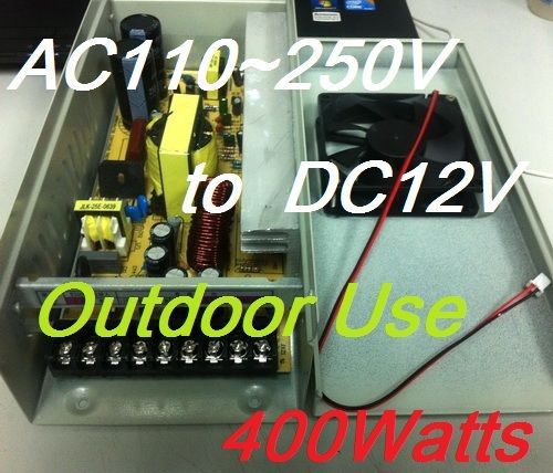 AC/DC Universal Outdoor Inverter Converter Supply 110 ~ 250V to 12V 400watts 33A