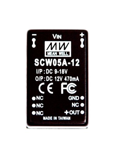 10 SCW05A-12 DC to DC Converter Vin=12V Vout=12V Iout=470mA P=5.6W Mean Well MW