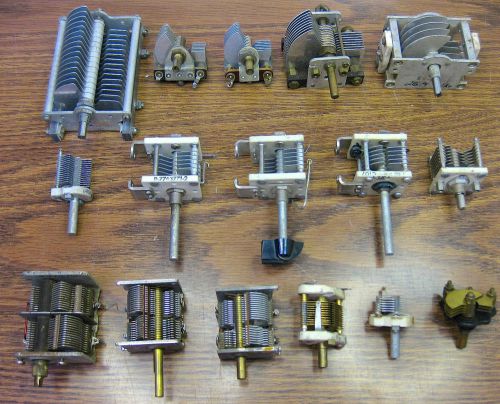 16 piece vintage air variable capacitor assortment ham radio