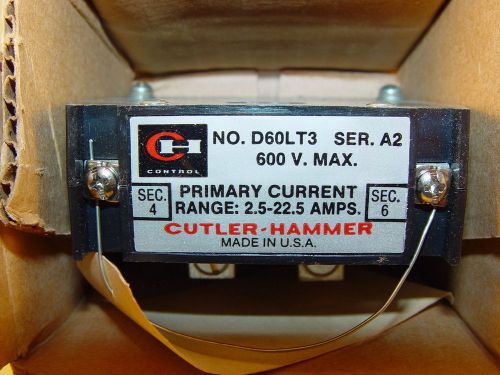 Cutler Hammer D60LT3 AC Current Sensing Relay Transformer