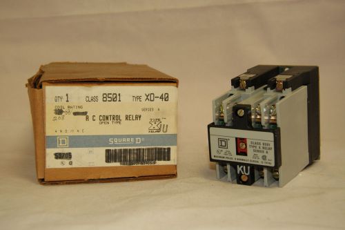 Square d 8501 xo-40 open ac control relay 20 amp 208-60 coil type x nema a600 for sale