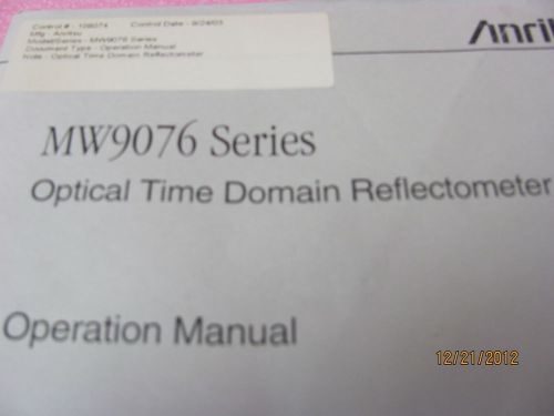 ANRITSU MW9076 Series - Optical Time Domain Reflectometer - Operation Manual