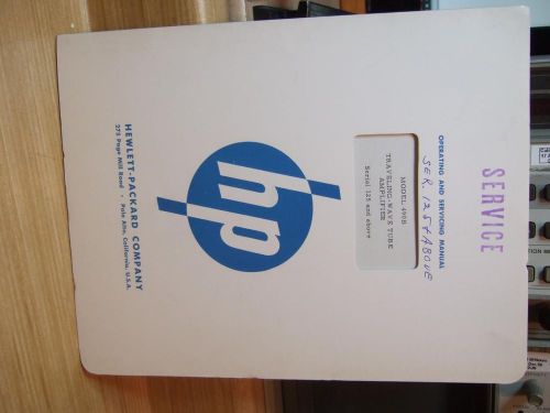 HP 490B Traveling-Wave Tube Amplifier Manual