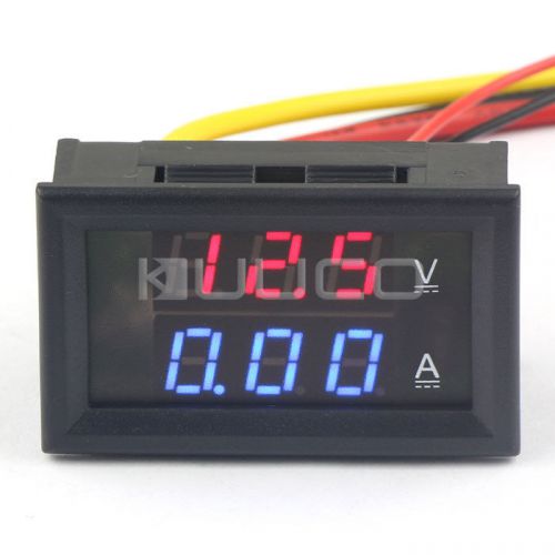 Dc 0-300v voltmeter 0-2a ammeter measuring voltage current dual led panel meter for sale