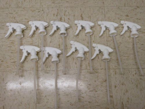 Lot of 10 Small Adjustable Nozzle Trigger Chemical Spray Bottle Sprayers 7&#034; Stem