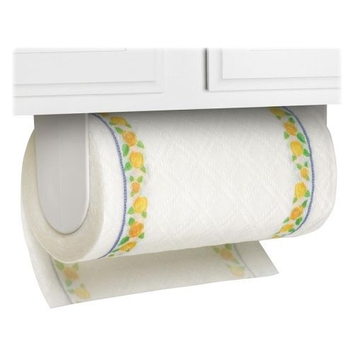 Spectrum Durable Paper Towel Holder - Pull Out - Plastic - White