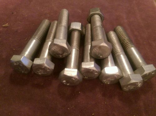 1/2-13  hex cap screws coarse stainless steel 304 th (qty 9) italy nos 2 1/2&#034; for sale