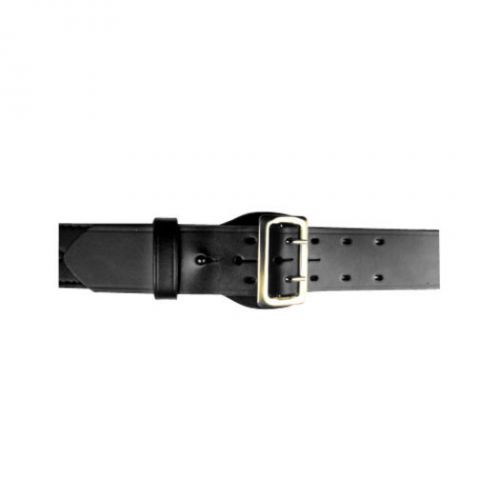 Boston Leather 6501-1-30B Plain Black Brass 2.25&#034; Lined Sam Browne Leather Belt