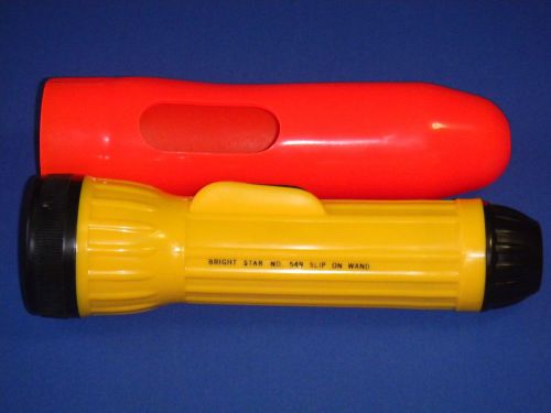 Bright star #549 flashlight w/ sp-054 orange slip on wand for traffic control for sale