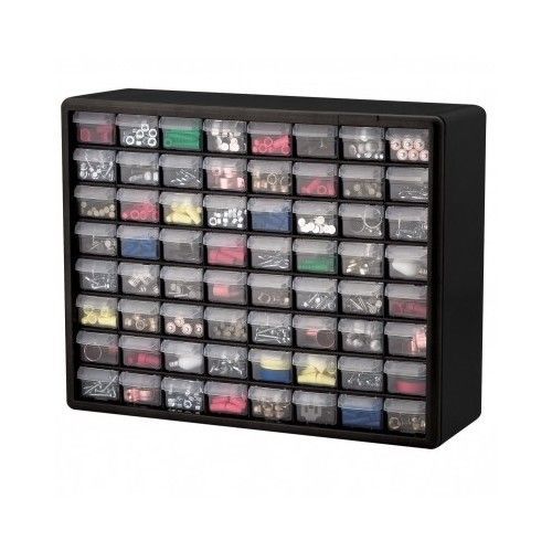 Plastic Hardware Storage Craft Cabinet 64 Drawer Bins Box Drawers Bin Organizer