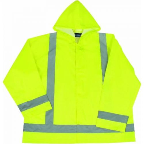 Class 3 rain jacket lime xl/2xl 61496 erb industries, inc. safety vests 61496 for sale