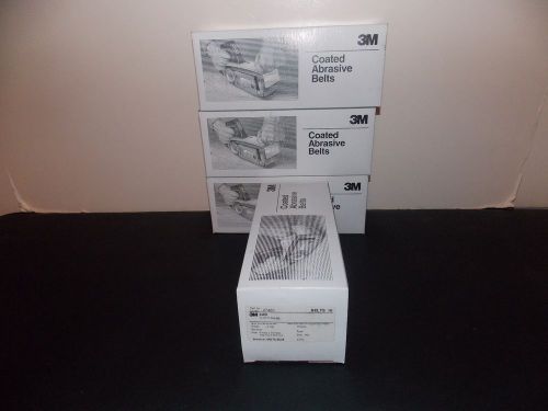 4 boxes of 10 belts 3m coated abrasive 340d cloth belts grade p100 4&#034; x 24&#034; new for sale