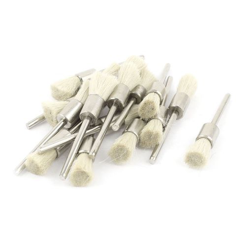 3mm Round Shank White Bristle Pen Shape Brushes Polishing Tool 16 Pieces