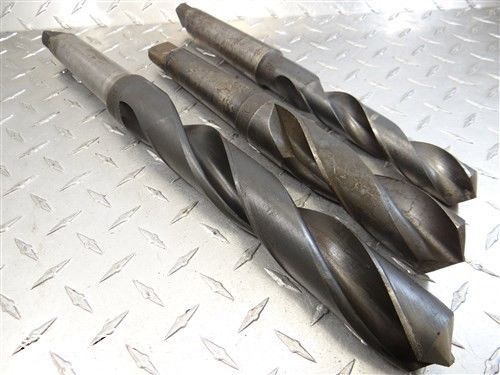 LOT OF 3 CLE-FORGE HSS HEAVY DUTY 4MT TWIST DRILLS 1-3/32&#034; TO 1-1/2&#034;
