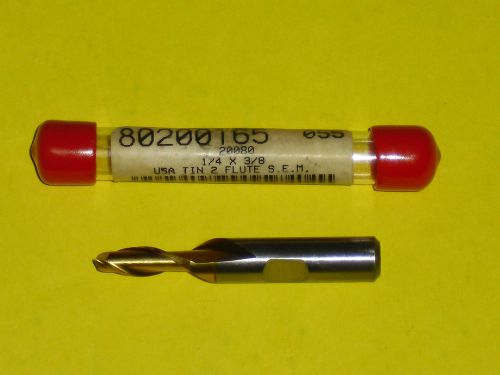 1/4&#034; square end mill m42 cobalt 1/2&#034; length of cut 3/8&#034; shank 2 flutes new for sale