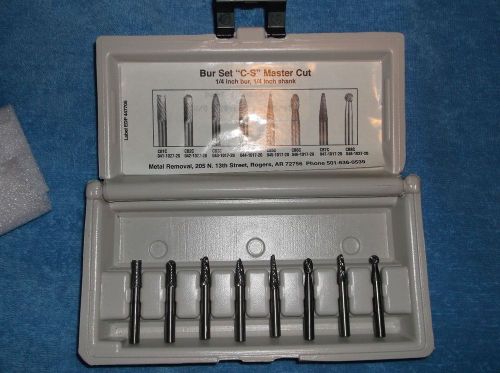 Metal removal carbide bur set &#034;c-s&#034; master cut, 1/4&#034; bur, 1/4&#034; shank 2c919 for sale