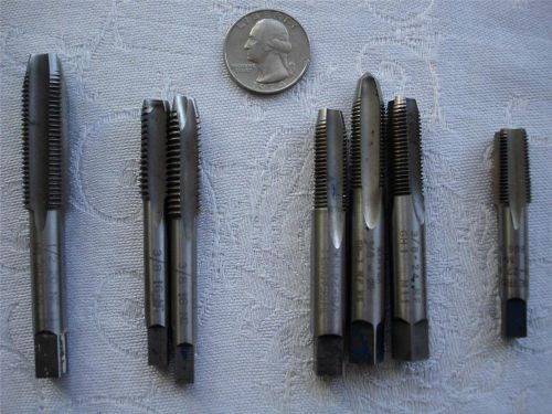 Lot of 7 Assorted Pipe Threading Taps, Range 3/8&#034; to 1/2&#034;