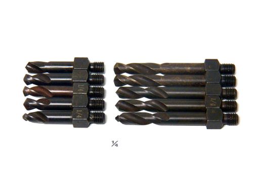 10 Piece1/4&#034;,  1/4-28 Threaded Drill Bit Lot - New - USA Made