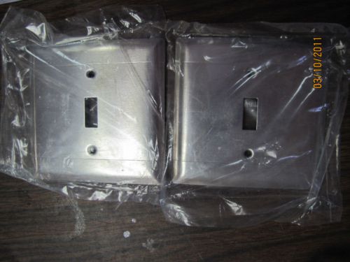 (2) No Name Stainless single Switch Cover s/s 2 gang