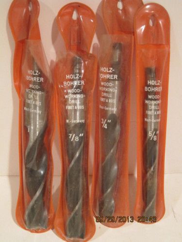 Holzbohrer Wood Working drill bits~4 sizes~1&#034;, 3/4&#034; , 7/8:&#034; &amp; 5/8&#034; FRE SHIPPING!