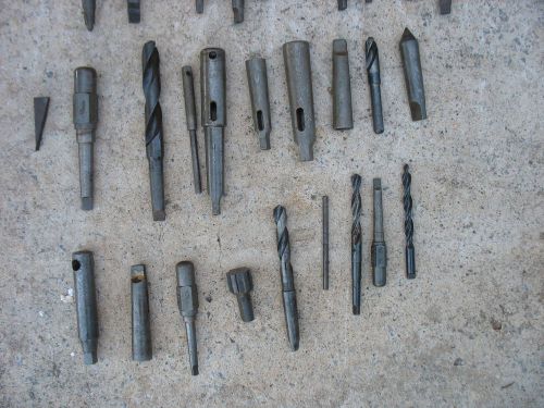 LRG LOT of drill press bits chucks cutters Taper shank HSS Model A T 1920s-60s