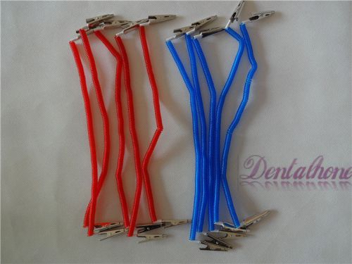New 10 coil plastic dental patient bib clips chains napkin holder for sale