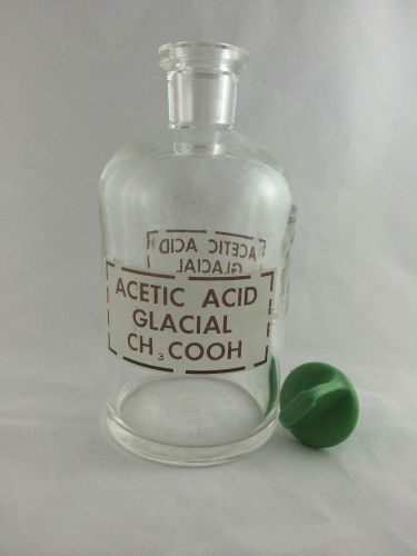 Vintage Pyrex Lab Beaker 500 ml ACETIC ACID GLACIAL CH3 COOH
