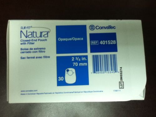 Convatec Sur-Fit Natura Closed end pouch w/filter # 401528 , 30 pcs