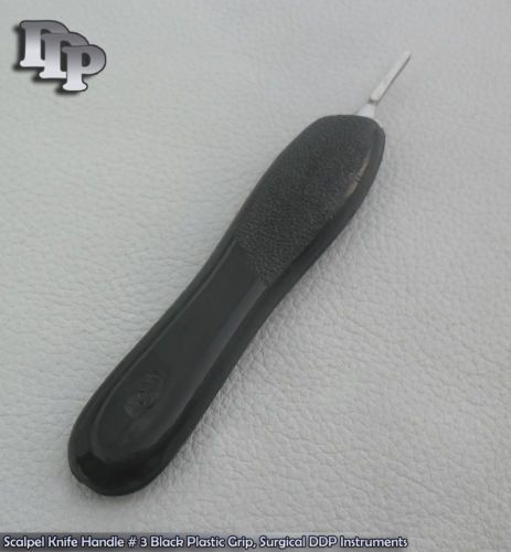 Scalpel Knife Handle # 3 Black Plastic Grip, Surgical DDP Instruments
