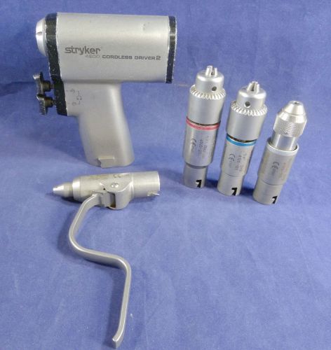 Stryker 4200 Cordless Driver 2 Handpiece with 4 Attachments and Case