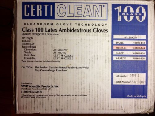 Certiclean Class 100 Latex Gloves - Medium - Case Of 1000 / 40101-144