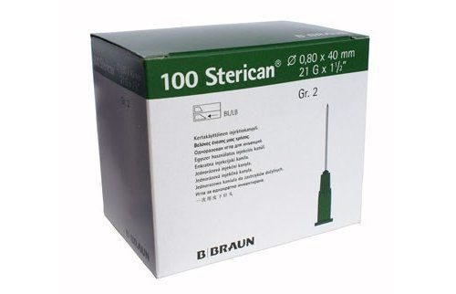 BBraun Sterican 21G x 1 1/2 Inch Green Hypodermic Needle (Box of 100)