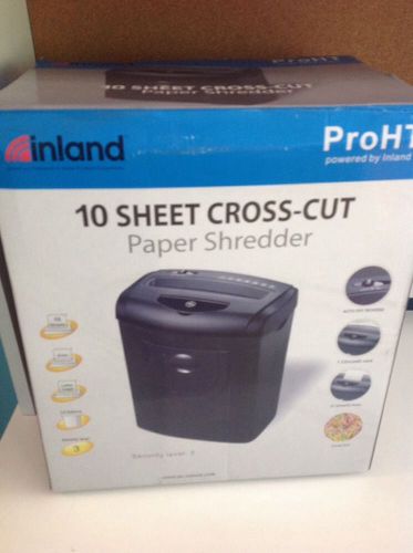 New 10 Sheet Cross-Cut Paper inland Shredder w/ Basket 5.6 Gal.ProHT Home Office