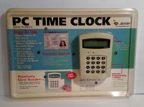 Jantek PC Time Clock - Model # JTA1000SX-25 - Proximity Card Reader - NEW