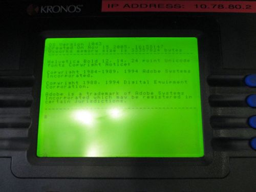 Kronos System 4500 Time Clock 8602000-001 Parts/Repair L0887