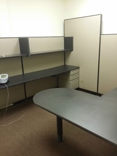 Huge lot of office cubicles with desk attachments and extras