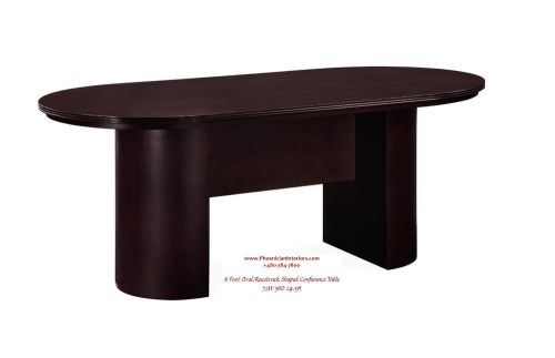 6 Foot x 3 Foot SMALL Oval Racetrack Shaped Conference Table BLACK ESPRESSO WOOD
